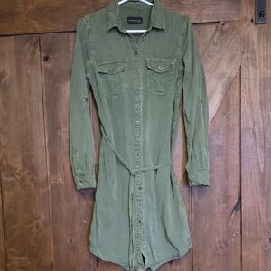 Parasuco Olive Green Long Sleeve Shirt Dress
